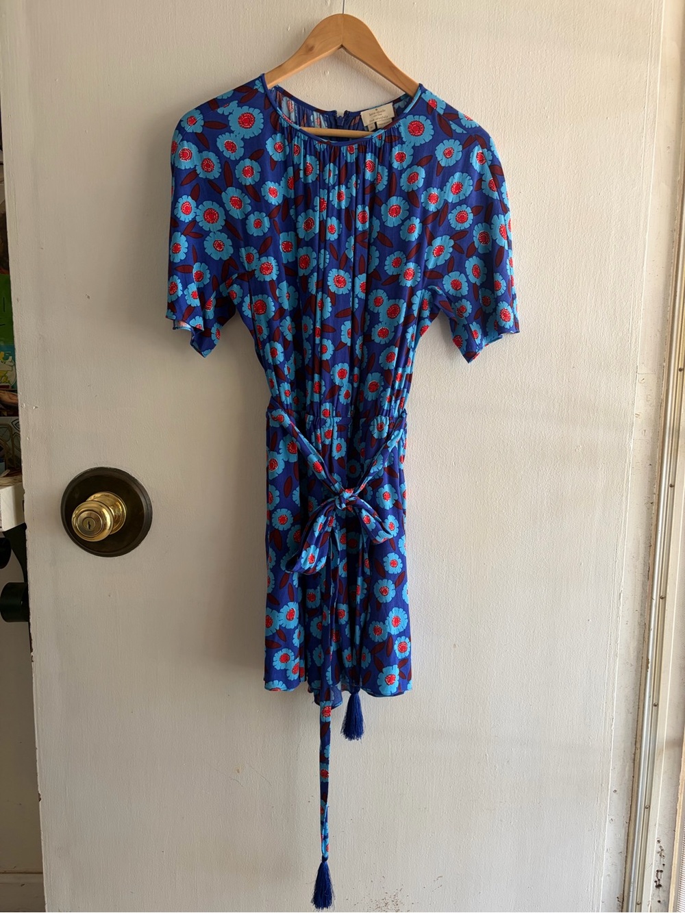 Kate Spade Blue Floral Romper Med